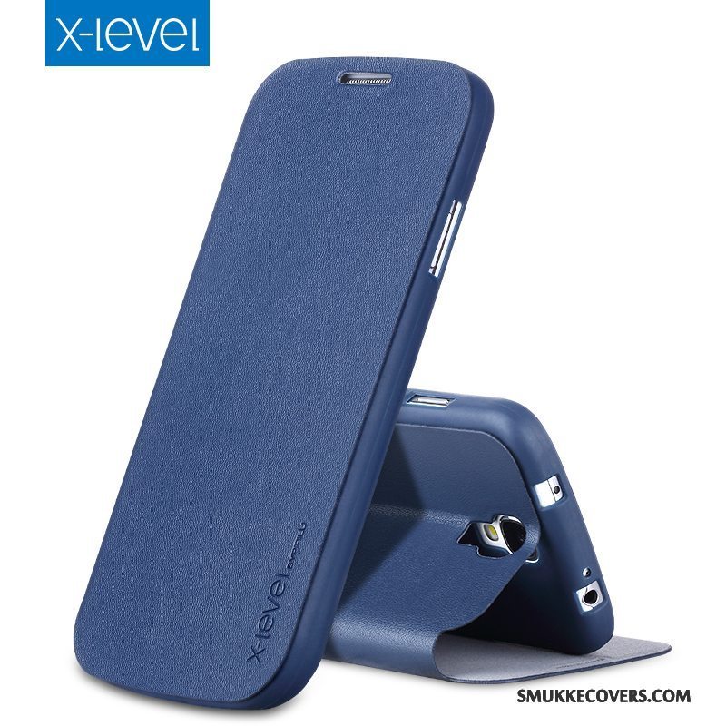 Etui Samsung Galaxy S4 Folio Cyan Tynd, Cover Samsung Galaxy S4 Tasker Telefon