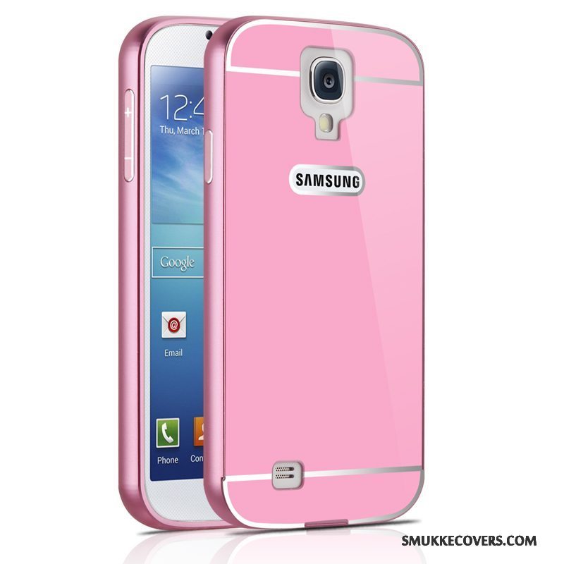 Etui Samsung Galaxy S4 Metal Ramme Anti-fald, Cover Samsung Galaxy S4 Beskyttelse Bagdæksel Lyserød