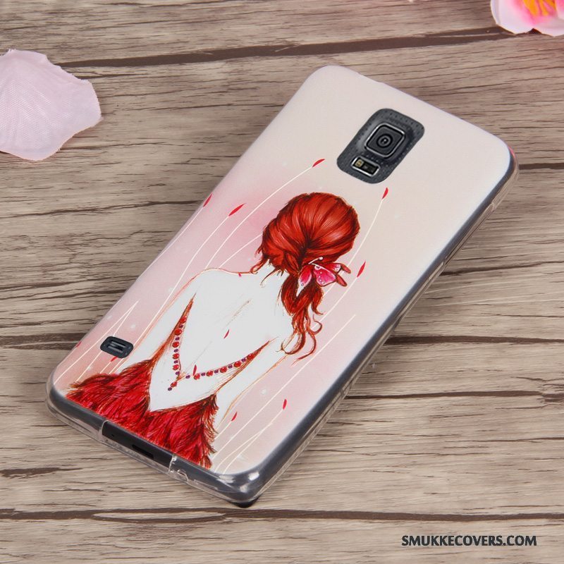 Etui Samsung Galaxy S5 Beskyttelse Rød Anti-fald, Cover Samsung Galaxy S5 Blød Telefon