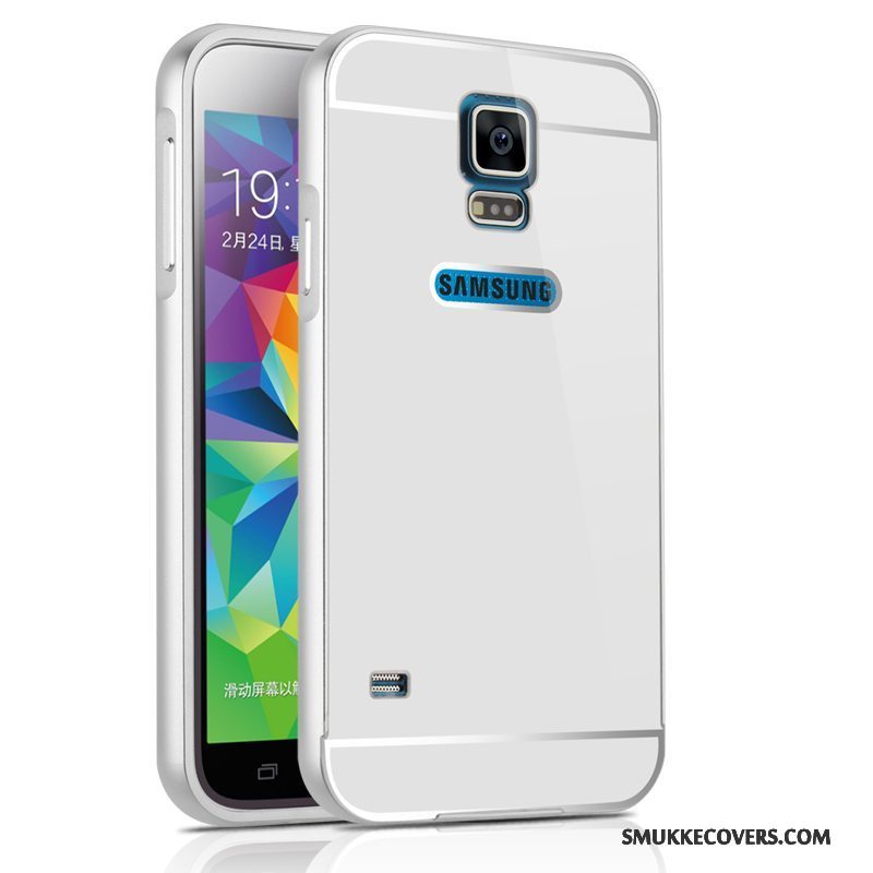 Etui Samsung Galaxy S5 Metal Ramme Bagdæksel, Cover Samsung Galaxy S5 Beskyttelse Sølv