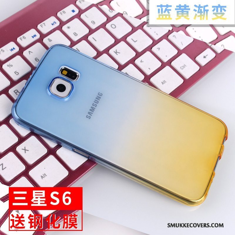 Etui Samsung Galaxy S6 Beskyttelse Blå Tynd, Cover Samsung Galaxy S6 Blød Gennemsigtig Telefon