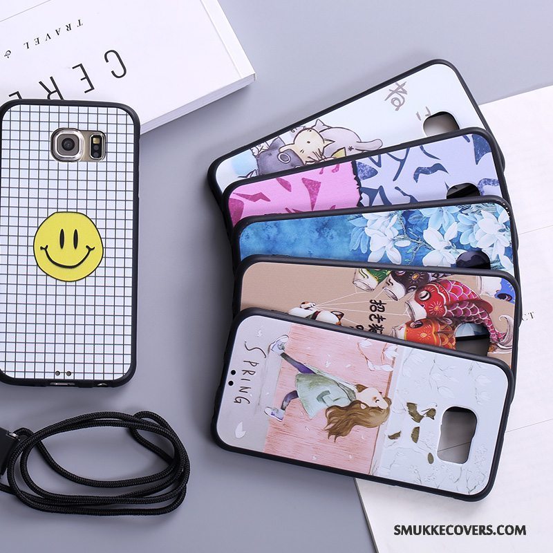 Etui Samsung Galaxy S6 Cartoon Af Personlighed Anti-fald, Cover Samsung Galaxy S6 Silikone Hængende Ornamenter Telefon