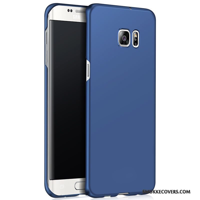 Etui Samsung Galaxy S6 Edge Beskyttelse Cyan Nubuck, Cover Samsung Galaxy S6 Edge Simple Hård