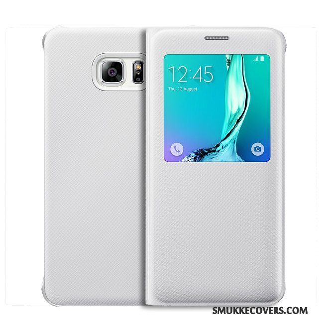 Etui Samsung Galaxy S6 Edge + Læder Hvid, Cover Samsung Galaxy S6 Edge + Beskyttelse