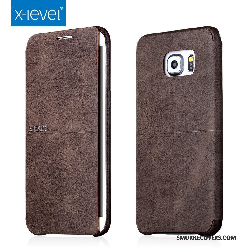 Etui Samsung Galaxy S6 Edge Læder Tynd Anti-fald, Cover Samsung Galaxy S6 Edge Beskyttelse Telefon