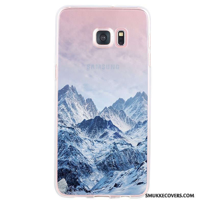 Etui Samsung Galaxy S6 Edge Tasker Anti-fald Telefon, Cover Samsung Galaxy S6 Edge Silikone Blå