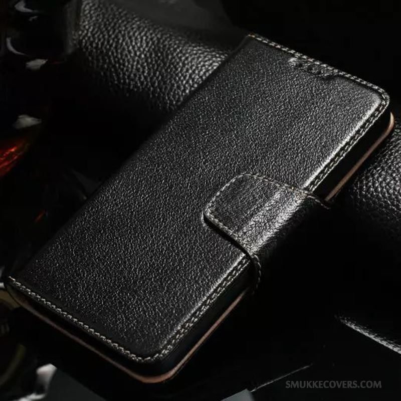Etui Samsung Galaxy S6 Læder Sort Telefon, Cover Samsung Galaxy S6