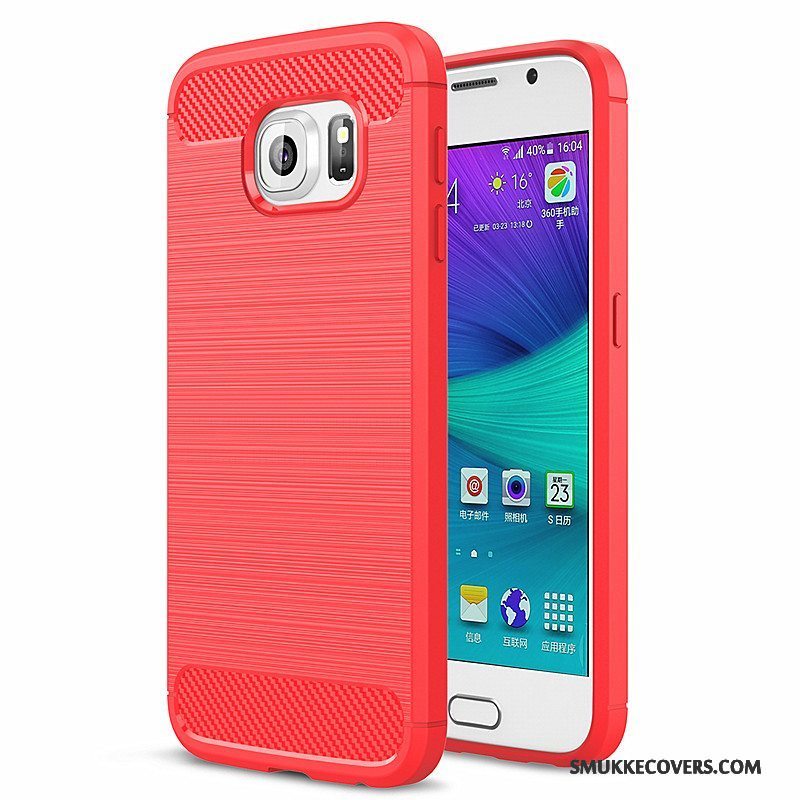 Etui Samsung Galaxy S6 Silikone Rød, Cover Samsung Galaxy S6 Tasker