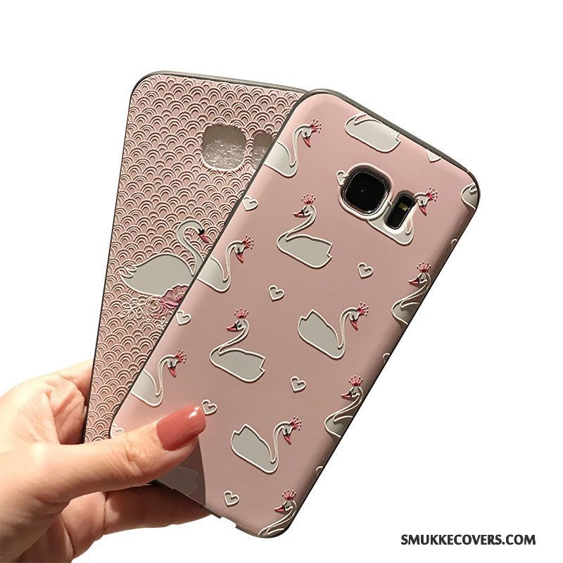 Etui Samsung Galaxy S7 Blød Af Personlighed Lyserød, Cover Samsung Galaxy S7 Relief Nubuck Telefon