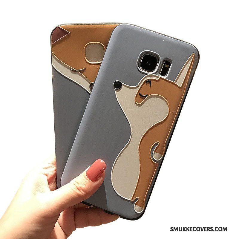 Etui Samsung Galaxy S7 Blød Sort Lyse, Cover Samsung Galaxy S7 Cartoon Blå Af Personlighed