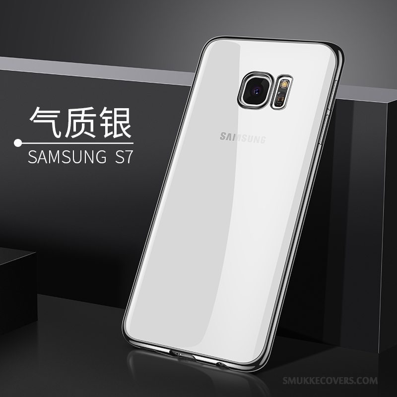 Etui Samsung Galaxy S7 Blød Trend Gennemsigtig, Cover Samsung Galaxy S7 Silikone Sølv Telefon
