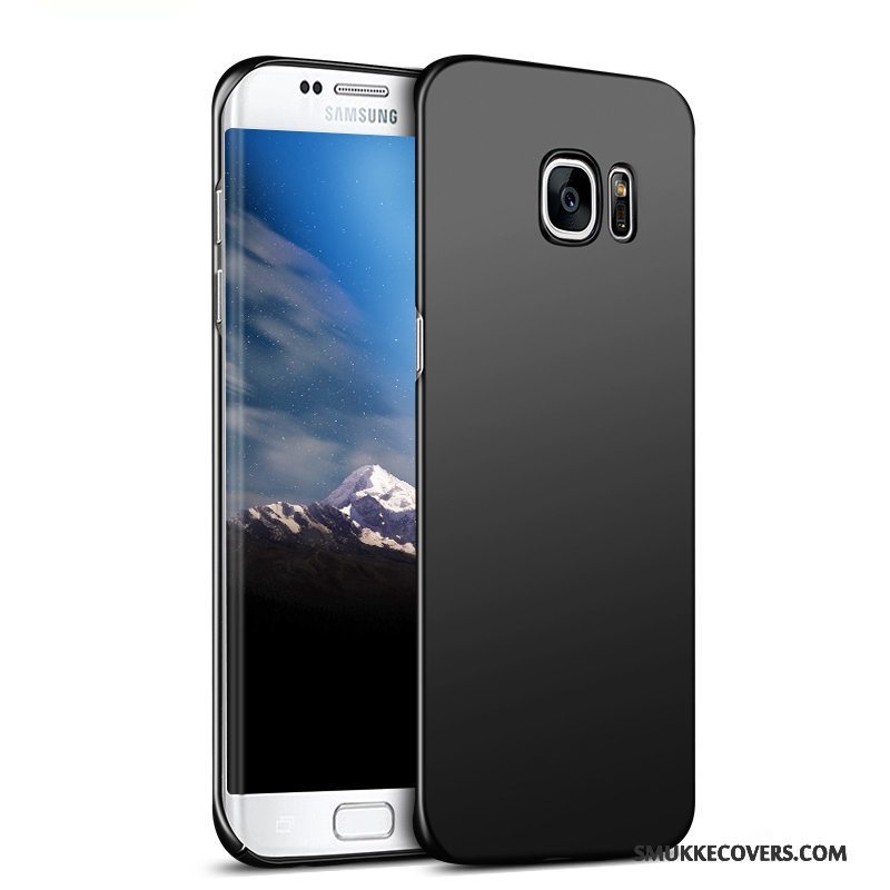 Etui Samsung Galaxy S7 Edge Beskyttelse Nubuck Sort, Cover Samsung Galaxy S7 Edge Anti-fald Hård