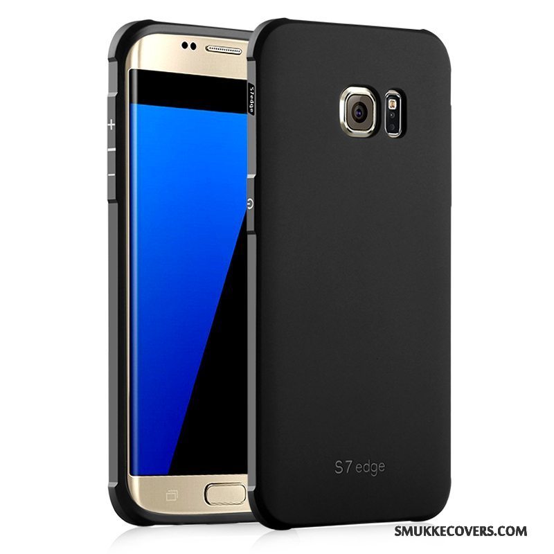 Etui Samsung Galaxy S7 Edge Blød Sort Trend, Cover Samsung Galaxy S7 Edge Beskyttelse Tynd Telefon