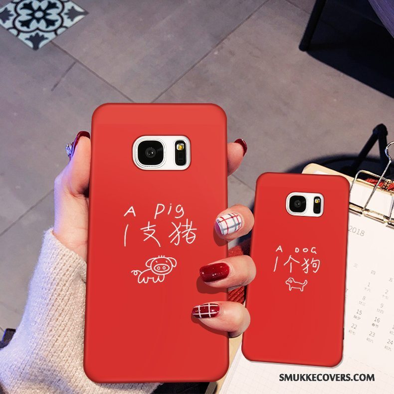 Etui Samsung Galaxy S7 Edge Cartoon Rød Telefon, Cover Samsung Galaxy S7 Edge Silikone Af Personlighed Elskeren