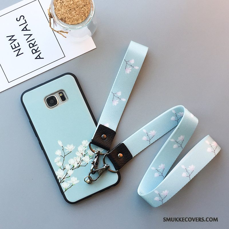 Etui Samsung Galaxy S7 Edge Relief Frisk Anti-fald, Cover Samsung Galaxy S7 Edge Silikone Telefonlyseblå