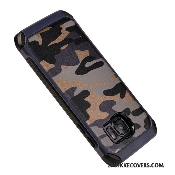 Etui Samsung Galaxy S7 Edge Silikone Anti-fald Camouflage, Cover Samsung Galaxy S7 Edge Beskyttelse Blå Af Personlighed