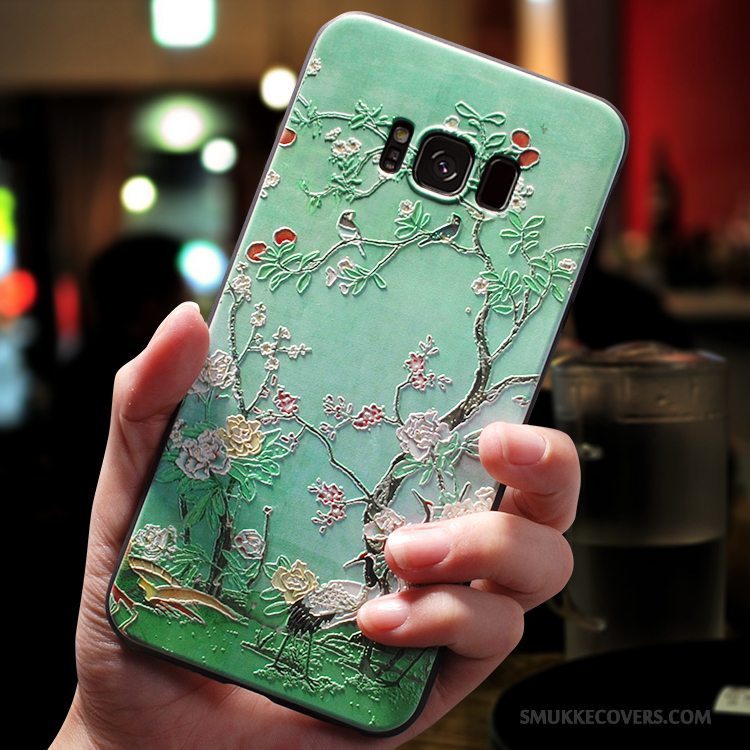 Etui Samsung Galaxy S7 Edge Silikone Kinesisk Stil Telefon, Cover Samsung Galaxy S7 Edge Tasker Anti-fald Grøn
