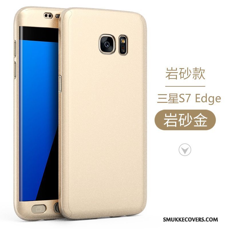 Etui Samsung Galaxy S7 Edge Tasker Guld Telefon, Cover Samsung Galaxy S7 Edge Beskyttelse Trend Nubuck