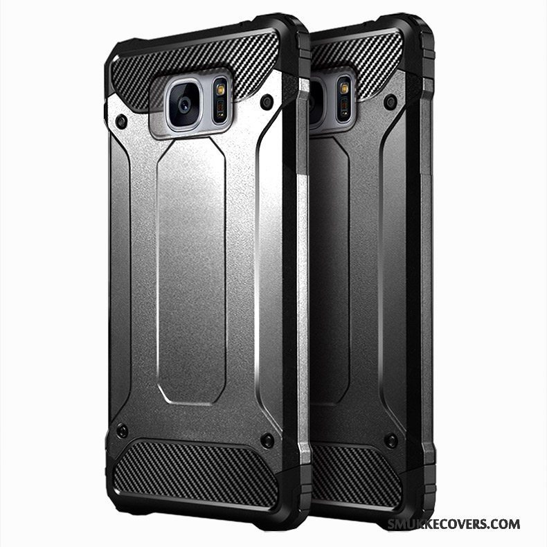 Etui Samsung Galaxy S7 Edge Tasker Hård Telefon, Cover Samsung Galaxy S7 Edge Silikone Grå Dobbelt