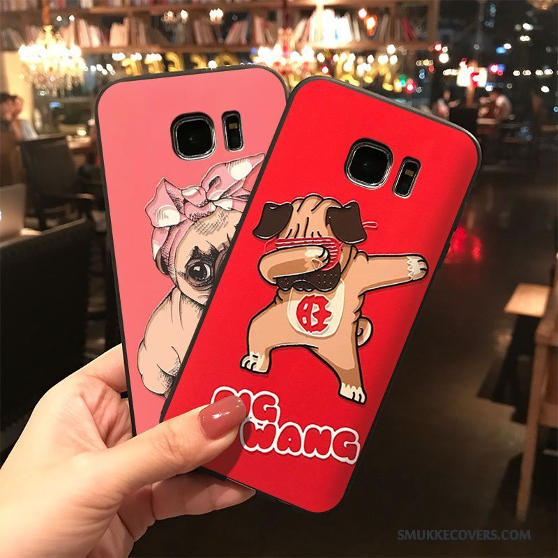 Etui Samsung Galaxy S7 Edge Tasker Smuk Telefon, Cover Samsung Galaxy S7 Edge Cartoon Hængende Ornamenter Rød