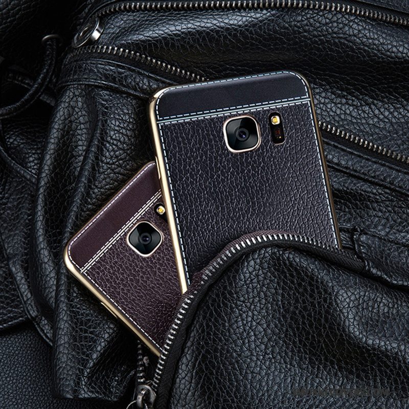 Etui Samsung Galaxy S7 Edge Tasker Sort Telefon, Cover Samsung Galaxy S7 Edge Blød Anti-fald