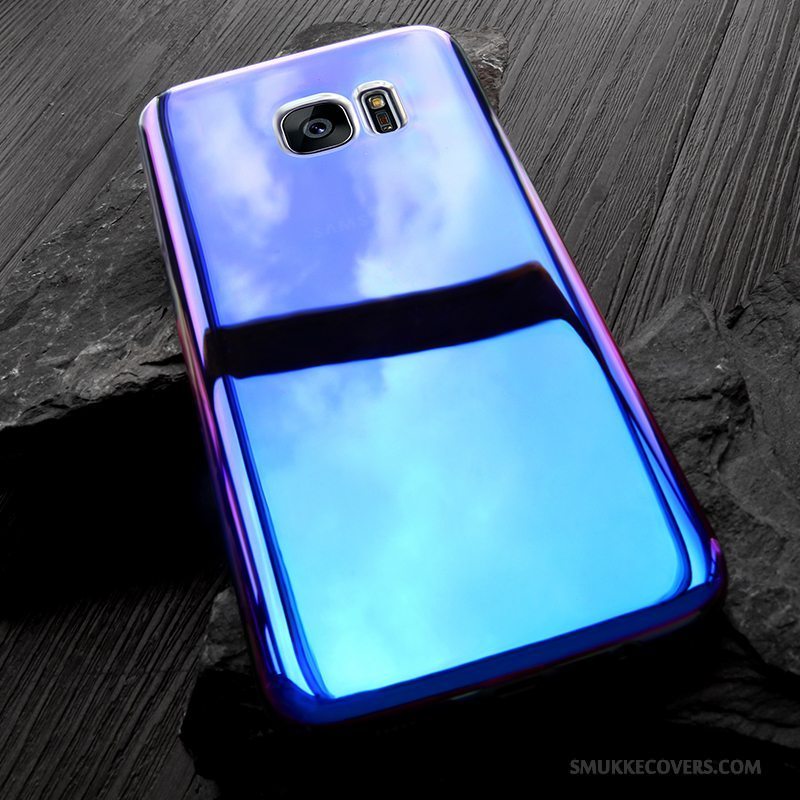 Etui Samsung Galaxy S7 Kreativ Gennemsigtig Anti-fald, Cover Samsung Galaxy S7 Beskyttelse Blå Telefon