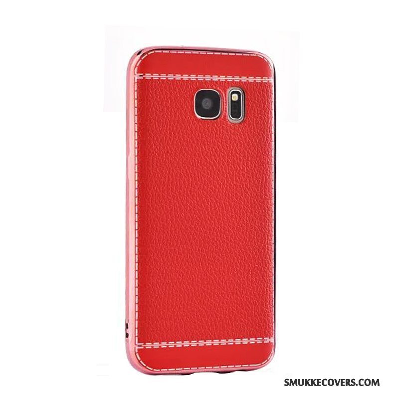 Etui Samsung Galaxy S7 Læder Mønster Business, Cover Samsung Galaxy S7 Beskyttelse Trend Rød