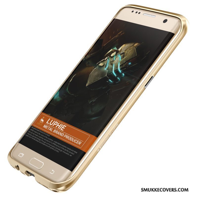 Etui Samsung Galaxy S7 Metal Ramme Trend, Cover Samsung Galaxy S7 Beskyttelse Guld Telefon