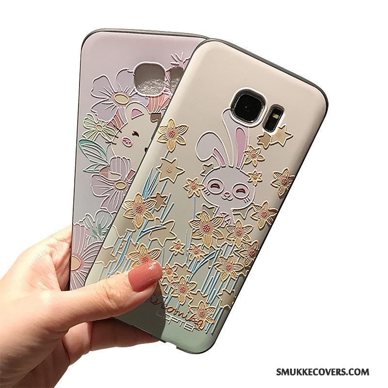 Etui Samsung Galaxy S7 Support Nubuck Sort, Cover Samsung Galaxy S7 Blød Telefon