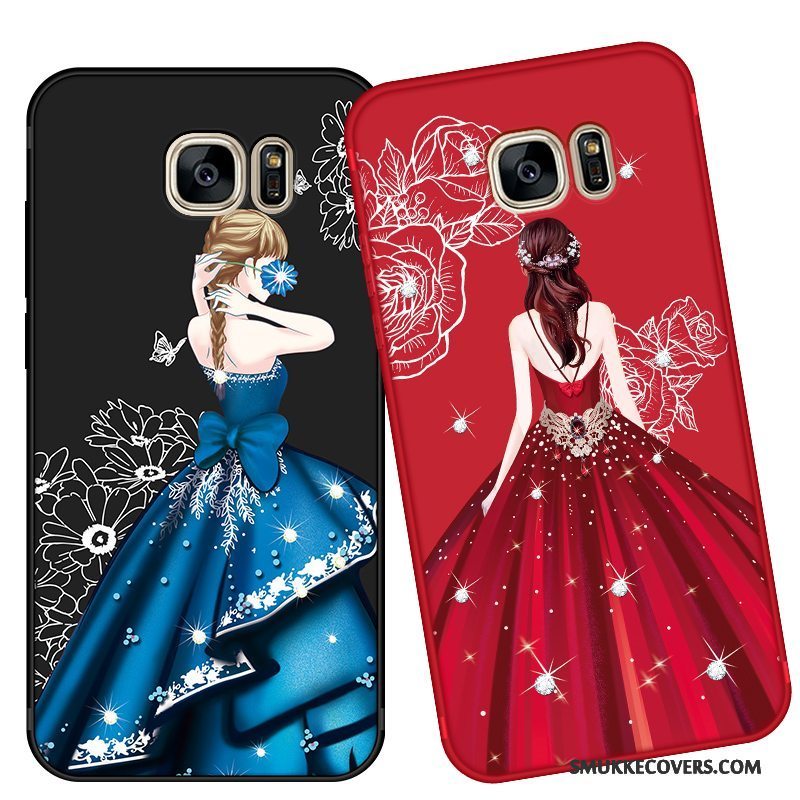 Etui Samsung Galaxy S7 Tasker Anti-fald Telefon, Cover Samsung Galaxy S7 Beskyttelse Rød