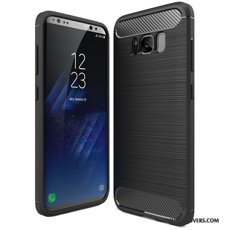 Etui Samsung Galaxy S8 Beskyttelse Anti-fald Fiber, Cover Samsung Galaxy S8 Blød Mønster Sort