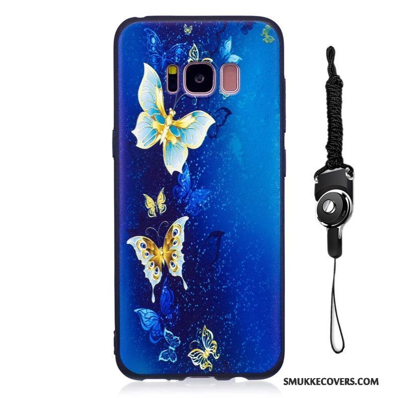 Etui Samsung Galaxy S8+ Beskyttelse Telefonnubuck, Cover Samsung Galaxy S8+ Tasker Blå