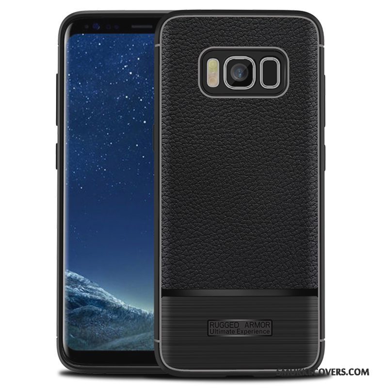 Etui Samsung Galaxy S8+ Blød Anti-fald Telefon, Cover Samsung Galaxy S8+ Læder Mønster Sort