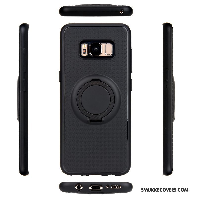 Etui Samsung Galaxy S8 Blød Ring Telefon, Cover Samsung Galaxy S8 Silikone Magnetisk Sort