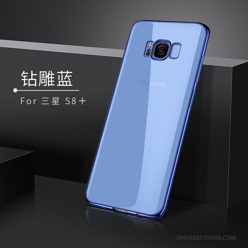 Etui Samsung Galaxy S8+ Blød Trend Telefon, Cover Samsung Galaxy S8+ Silikone Gennemsigtig Mørkeblå