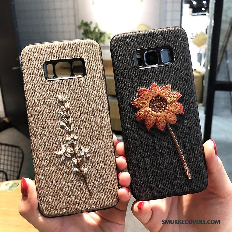 Etui Samsung Galaxy S8 Kreativ Broderi Ny, Cover Samsung Galaxy S8 Beskyttelse Khaki Telefon