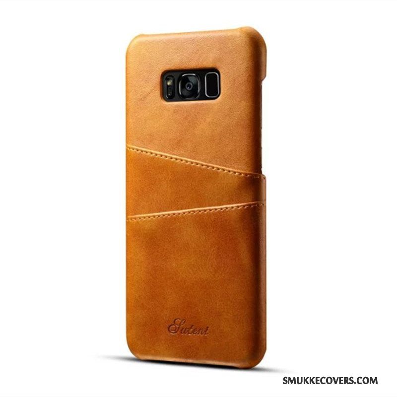 Etui Samsung Galaxy Læder Gul Telefon, Cover Samsung Galaxy S8 Beskyttelse Kort Anti-fald Billig