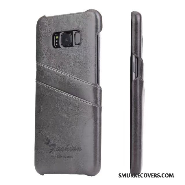 Etui Samsung Galaxy S8 Læder Bagdæksel Telefon, Cover Samsung Galaxy S8 Beskyttelse Orange Grå