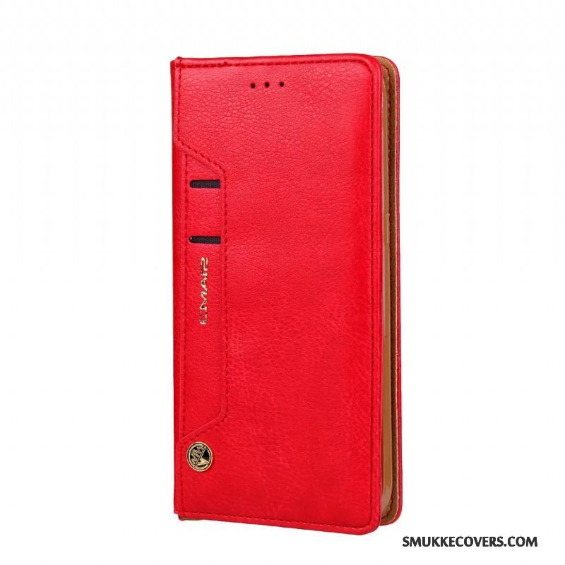 Etui Samsung Galaxy S8+ Læder Rød Telefon, Cover Samsung Galaxy S8+ Folio Anti-fald