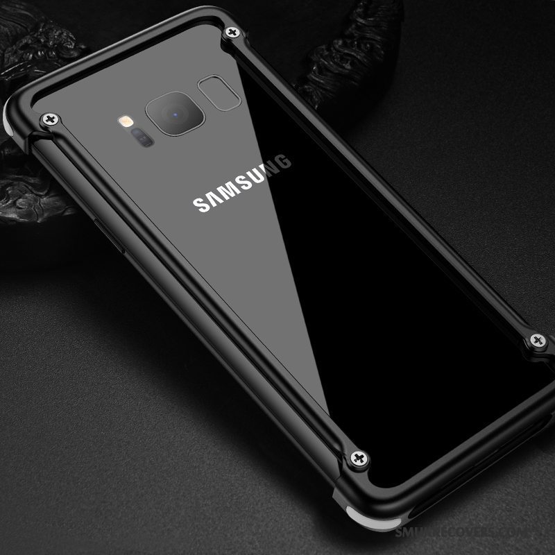 Etui Samsung Galaxy S8 Metal Af Personlighed Ramme, Cover Samsung Galaxy S8 Tasker Trendy Sort