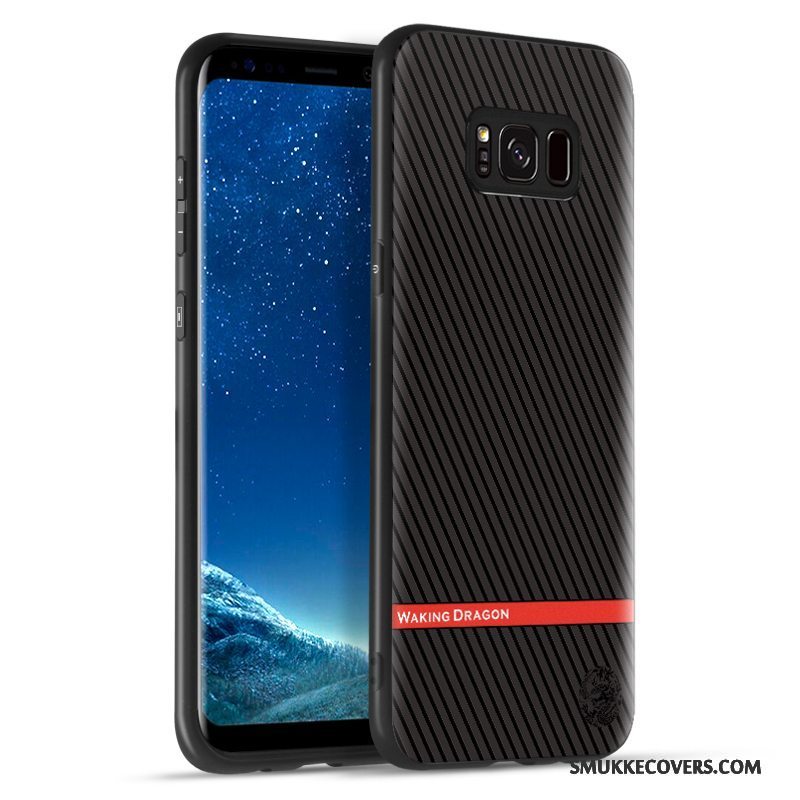 Etui Samsung Galaxy S8 Relief Lys Business, Cover Samsung Galaxy S8 Blød Sort Skridsikre