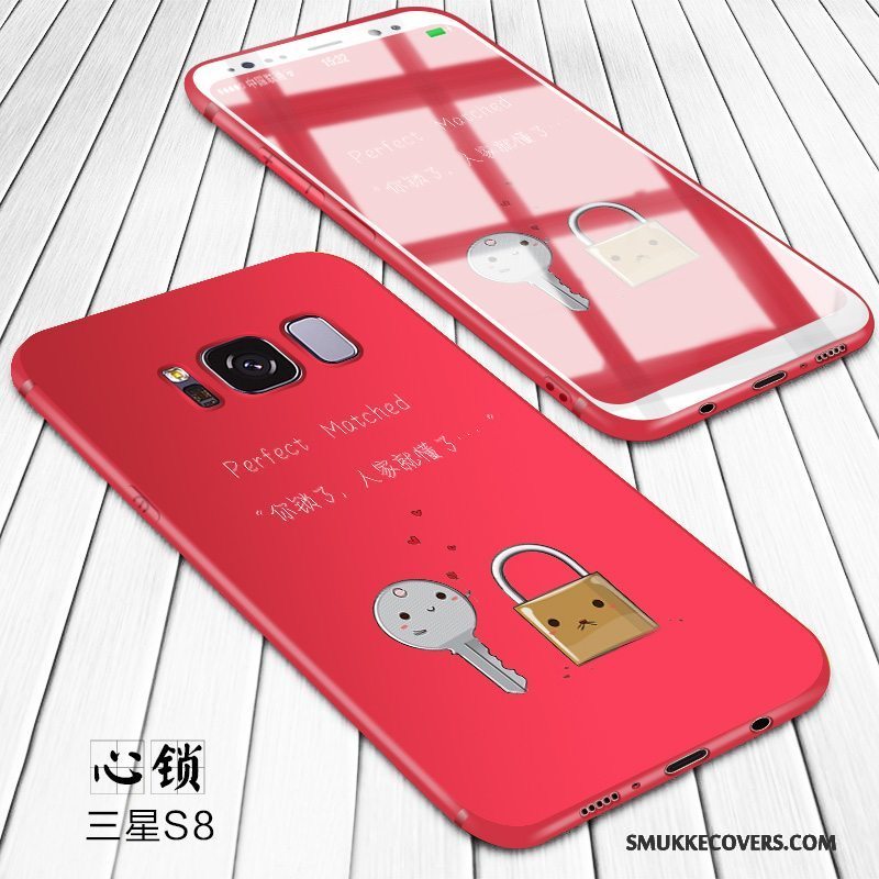 Etui Samsung Galaxy S8 Silikone Anti-fald Rød, Cover Samsung Galaxy S8 Blød Trendy Af Personlighed