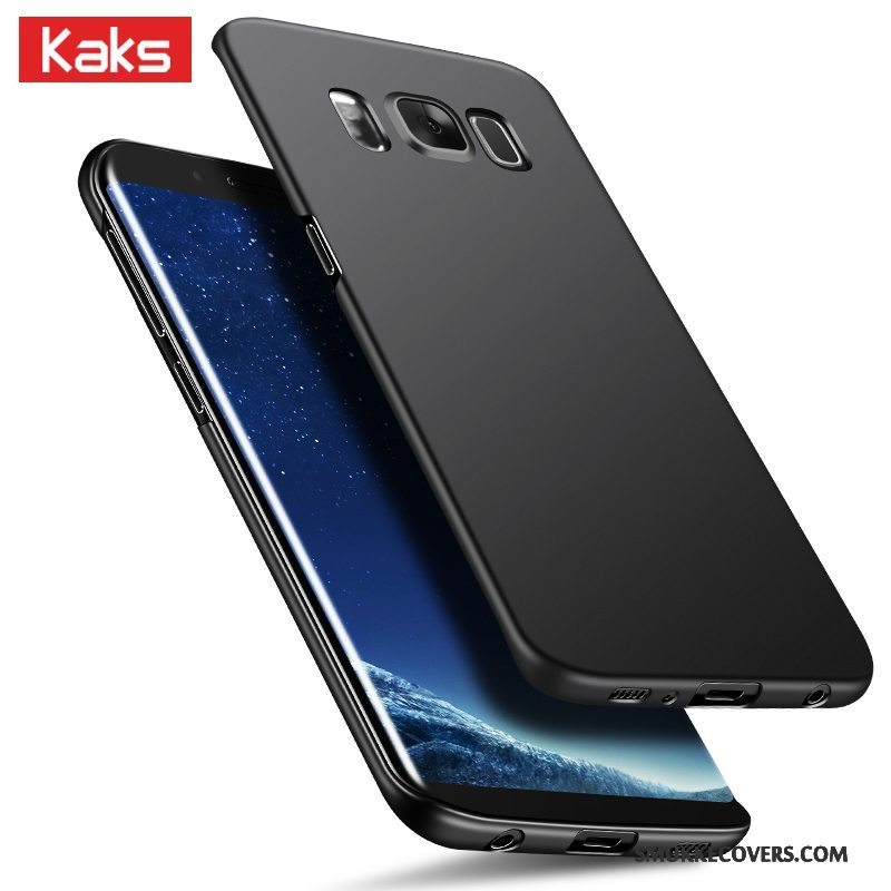 Etui Samsung Galaxy S8 Silikone Sort Nubuck, Cover Samsung Galaxy S8 Beskyttelse Hård Anti-fald