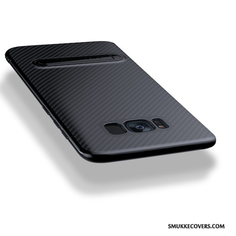 Etui Samsung Galaxy S8 Silikone Sort Tynd, Cover Samsung Galaxy S8 Tasker Telefon