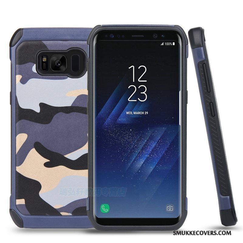 Etui Samsung Galaxy S8+ Support Telefoncamouflage, Cover Samsung Galaxy S8+ Beskyttelse Ring Blå