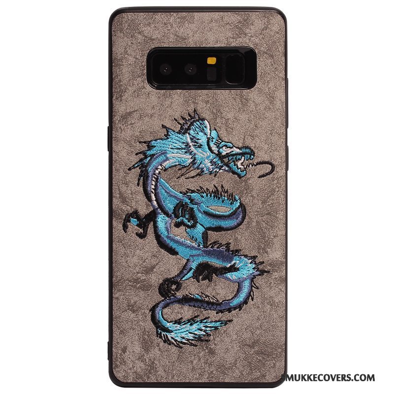 Etui Samsung Galaxy S8 Tasker Af Personlighed Dragon, Cover Samsung Galaxy S8 Beskyttelse Grå Anti-fald