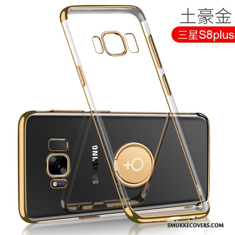 Etui Samsung Galaxy S8+ Tasker Guld Gennemsigtig, Cover Samsung Galaxy S8+ Silikone Belægning Tynd