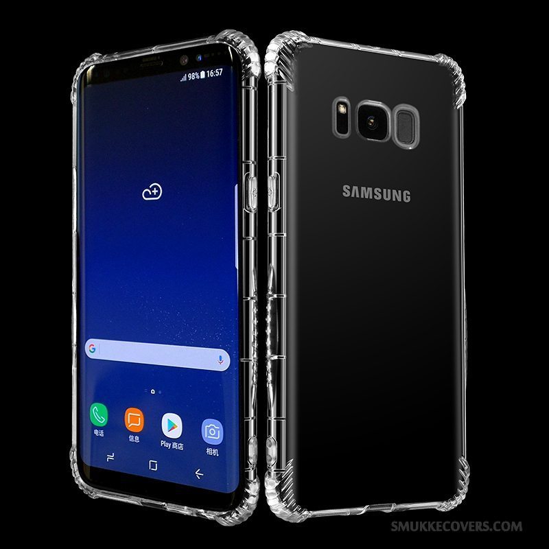 Etui Samsung Galaxy S8 Tasker Hvid Anti-fald, Cover Samsung Galaxy S8 Beskyttelse Gennemsigtig Trend