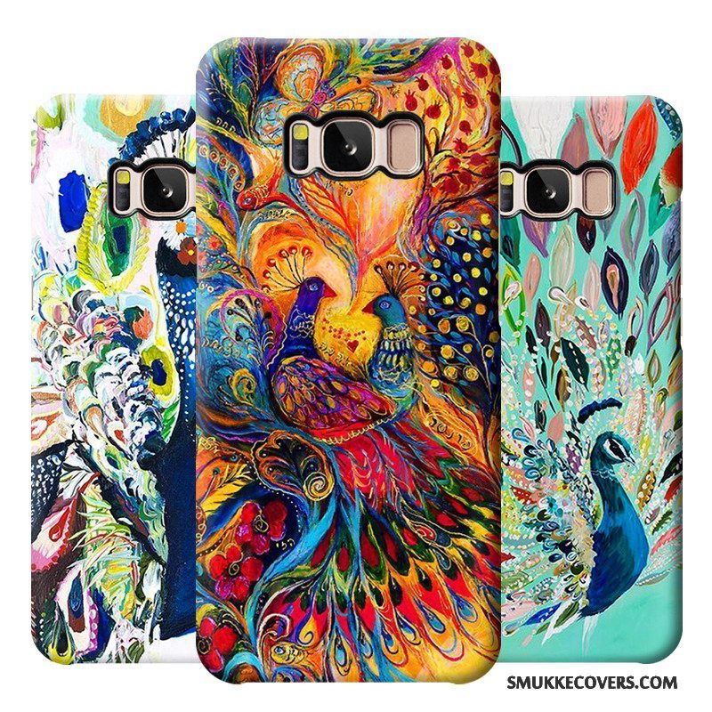 Etui Samsung Galaxy S8+ Vintage Kunst Påfugl, Cover Samsung Galaxy S8+ Farve Kinesisk Stil Anti-fald