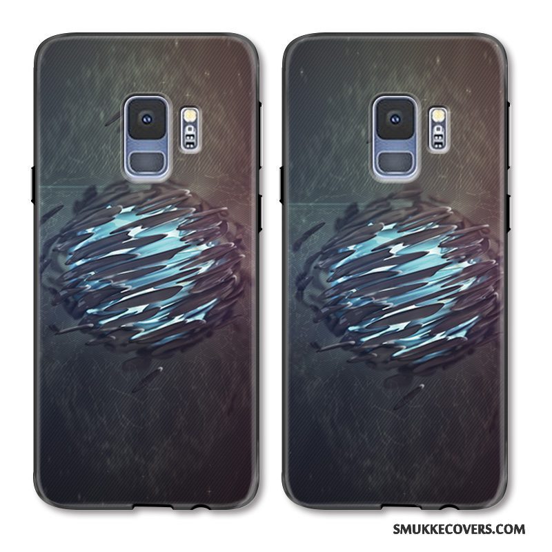 Etui Samsung Galaxy S9 Beskyttelse Dyb Farve Business, Cover Samsung Galaxy S9 Relief Telefongrå